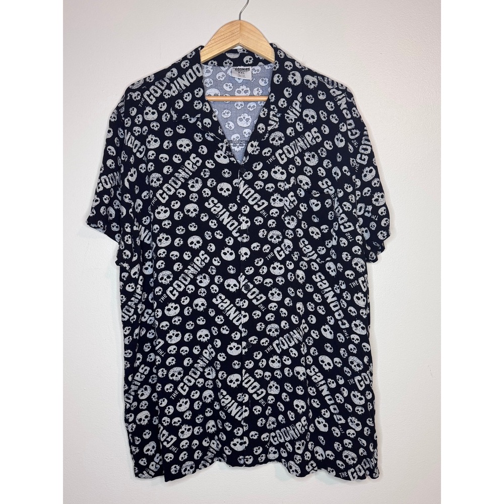 The Goonies Skull Print‎ Button Up Shirt XXL Rayon